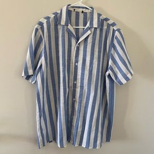 Beach Shein Mens Striped Button down Shirt